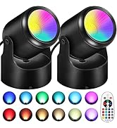 URTOM RGBW Christmas Spot Lights Indoor 6W Up Lights Indoor with Remote Control 16 Color Changing...