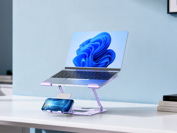 laptop stand with phone holder