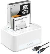 MAIWO Dual Bay SATA Hard Drive Docking Station – Seamless Offline Clone, 2.5''/3.5'' SATA Dock Du...