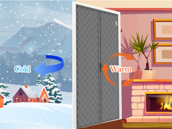 magnetic thermal insulated door curtain