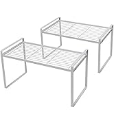 Shantton 2Pack Cabinet Shelf Organizer Storage Rack Space Saving for Kitchen Counter Pantry Bathr...