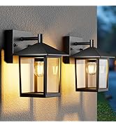 zemty Outdoor Wall Light Fixtures, Matte Black Exterior Front Porch Light with E26 Socket, Waterp...