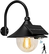 Aqonsie Solar Barn Light Outdoor with 3 Lighting Modes &amp; Motion Sensing, Wall Mount Vintage Solar...