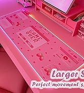 JMIYAV Pink RGB Gaming Mouse Pad 31.5x12 Inch PC XL Large Extended Glowing Led Light Up Desk Pad ...