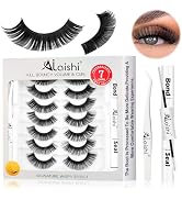 AILAISHI Wispy False Eyelashes Kit With Bond, Seal and Tweezer, 7 Pairs Natural Look Fake Cat Eye...