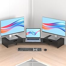 monitor stands for 2 monitors and laptop