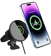 20W Magnetic Wireless Phone Holder Car Charger,Compatible with MagSafe Car Mount with Fast Chargi...