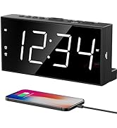 Alarm Clock for Bedroom, 2 Alarms Loud LED Big Display Plug in Simple Basic Digital Clock with US...