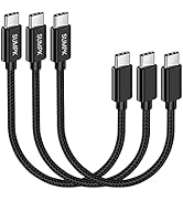 SUMPK USB C to USB C Fast Charging Cable 60W,[3-Pack 8 inch] USB 2.0 Type C Charger Cord Compatib...