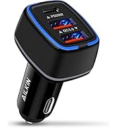 AILKIN 56W PD USB C Car Charger, Type-C Super Fast Power Charging Block 3-Port USB A & USBC Auto ...