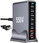 550W USB C Fast Charger Block, PD 3.1 140W USB Charging Station, GaN ? Pro 8 Port PD PPS Fast Cha...