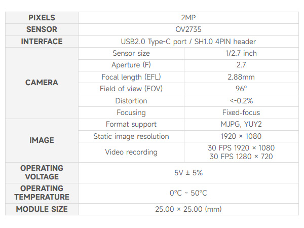 OV2735 2MP USB Camera (A)