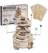 ROKR 3D Wooden Puzzles Solar System Model Kit for Adults to Build Mechanical Orrery Desk Display ...