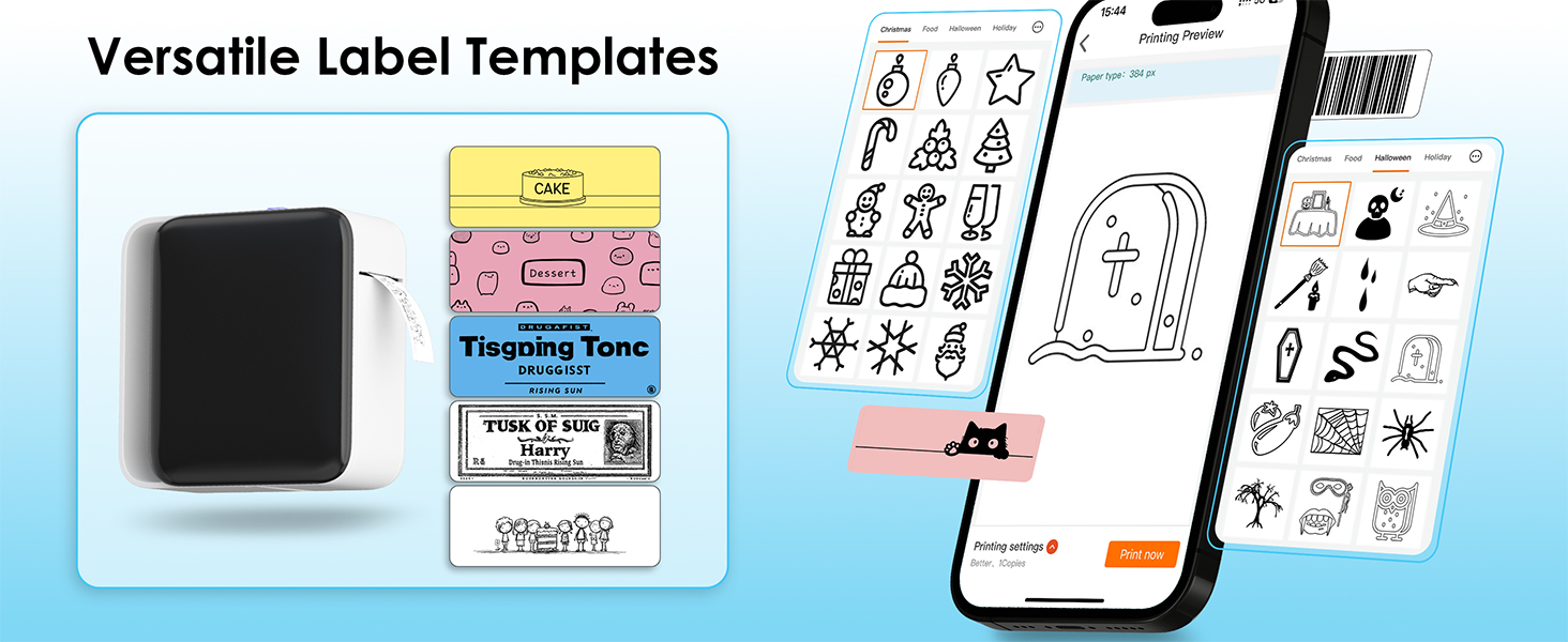 Y12 Bluetooth Label Maker Machine with Tape