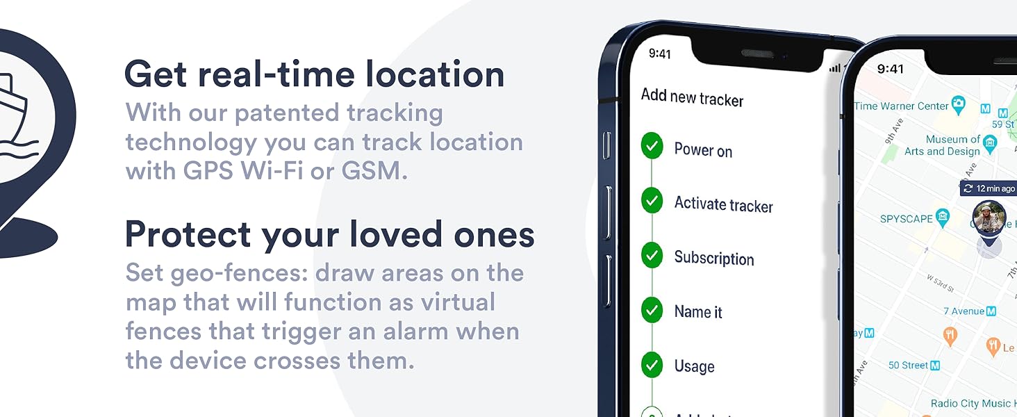 real-time location gps wi-fi gsm technology to track virtual fences with alarm notifications