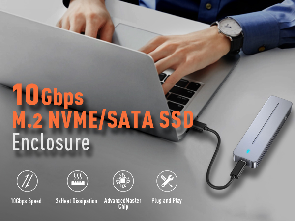 M.2 NVMe SATA SSD Enclosure