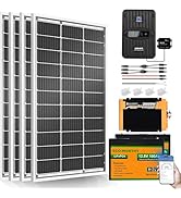 ECO-Worthy 1.6KWH Complete Solar Panel Kit 400W 12V for RV Off Grid: 4 * 100W Solar Panel + 40A M...