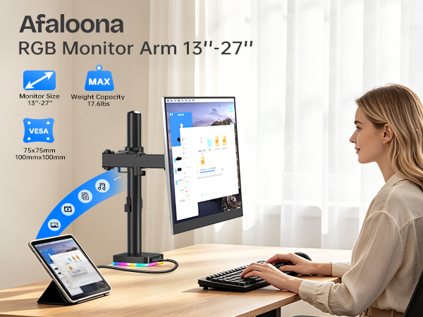 Single Monitor Arm with hub