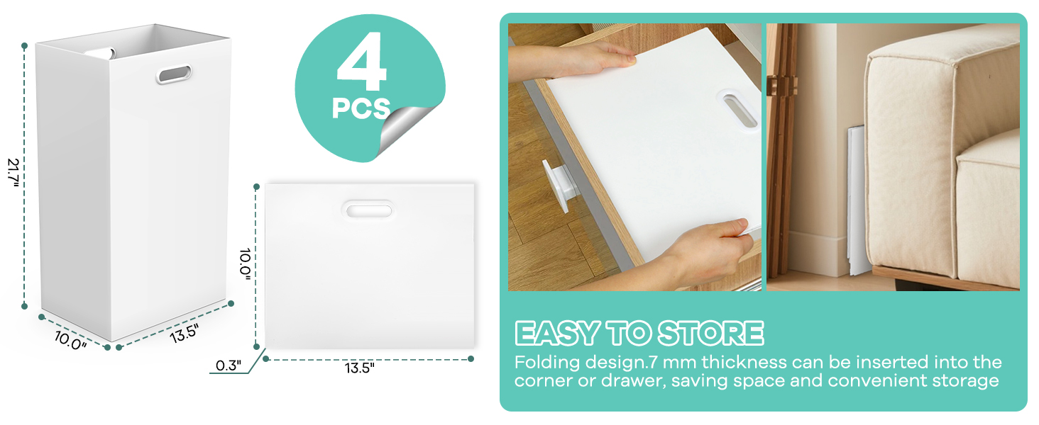 Easy to store portable trash can