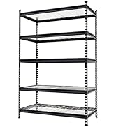 WORKPRO 5-Tier Metal Shelving Unit, 48”W x 24”D x 72”H, Heavy Duty Adjustable Storage Rack, 4000 ...