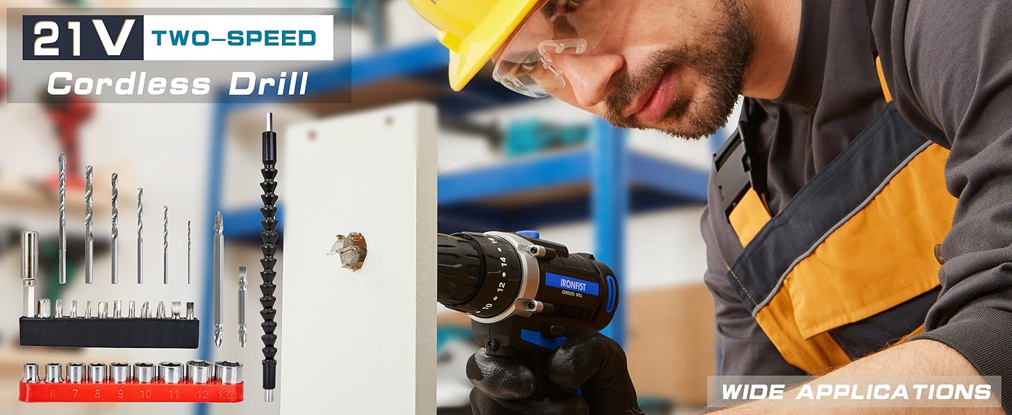 Cordless drill driver power impact screwdriver electric electrical tools batteries sets combo kits