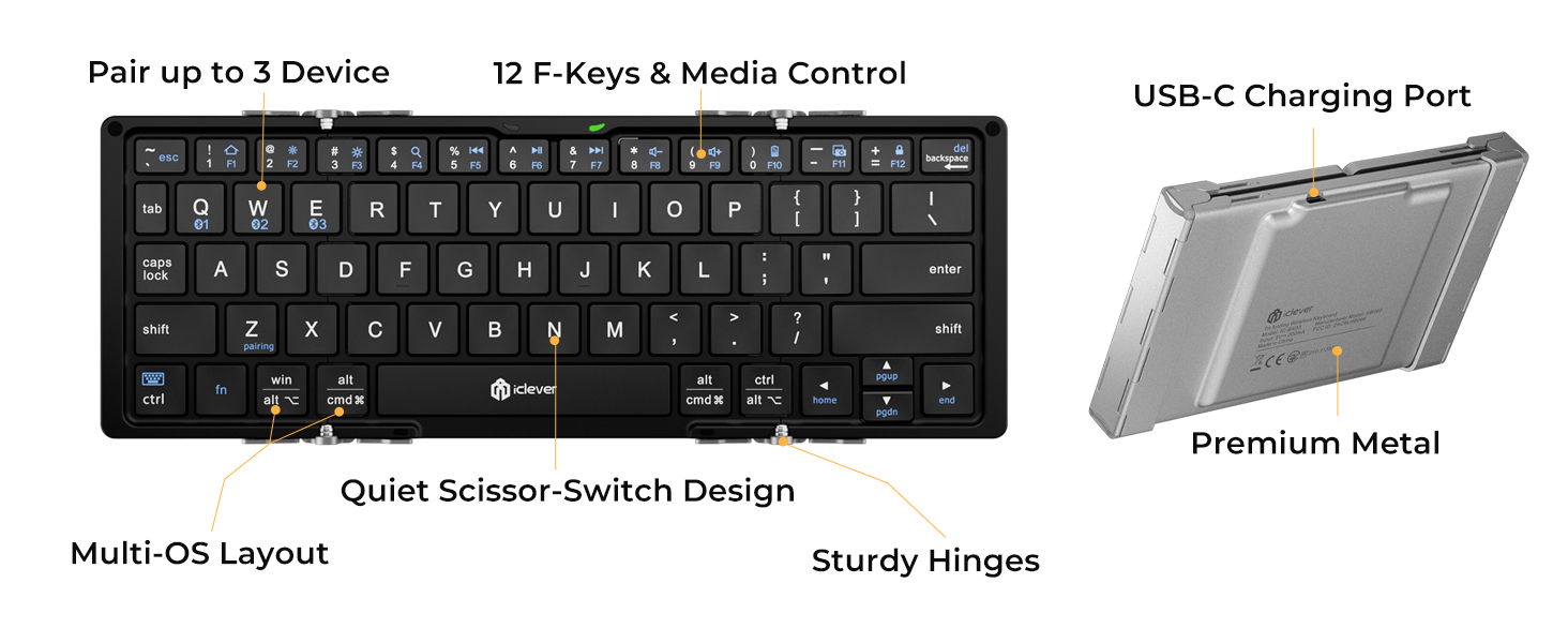 Foldable Bluetooth Keyboard