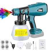 Cordless Paint Sprayer Compatible with Makita 18V Lithium Battery,800lm HVLP Spray Paint Gun with...