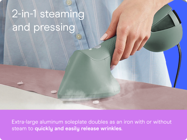 Conair 2 in 1 steamer iron pressing extreme steam clothes large soleplate continuous