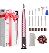 Mfish Professional Nail Drill Kit, Electric Nail File for Acrylic/Gel Nails,12 Bits, Adjustable S...