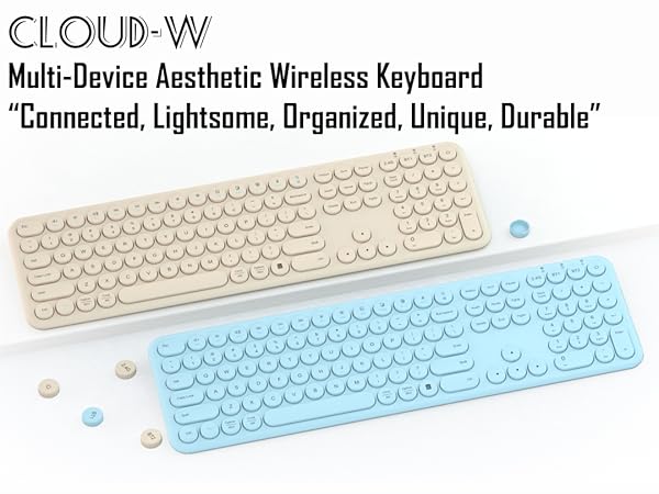 Quiet Bluetooth Keyboard - Multi-Device Aesthetic Wireless Keyboard