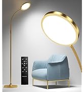 Gold Floor Lamp,Super Bright Dimmable LED Floor Lamps for Living Room, Custom Color Temperature S...