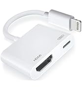 [Apple MFi Certified] Lightning to HDMI Adapter, No Power Needed 1080P Video &amp; Audio Sync Screen ...