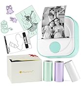 Phomemo Q02 New Released Mini Printer, Photo Printers with 3 Rolls Label, Sticker Maker Machine f...