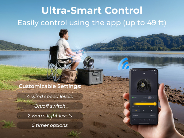 camping fan with smart APP control