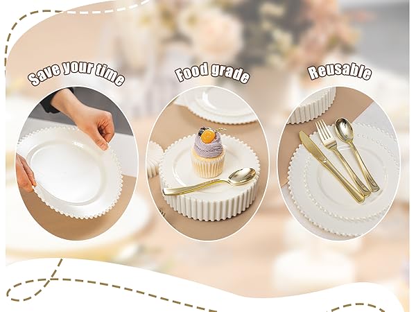 ivory plastic party plate 3-2