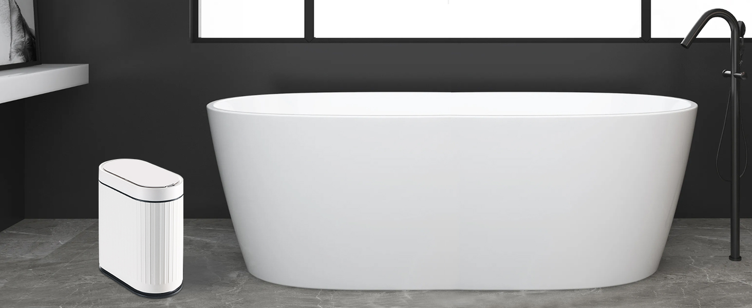 bathroom trash can with lid