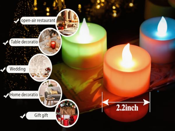 Colorful Flickering Tea Light Flameless Candle