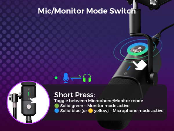 podcast microphone with headphone jack