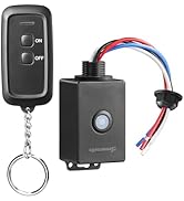 DEWENWILS Outdoor Wireless Light Switch and Receiver Kit, 15A/1800W, No Wiring, 100Ft RF Range, I...