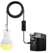 Onite USB LED Light Bulb, fits Most Portable Power Station &amp; Solar Panel, Outdoor Lantern with Ho...