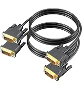 DVI to DVI Cable 2-Pack, 6 FT DVI-D to DVI-D (24+1) Dual Link Cable Computer Monitor Cord for Lap...