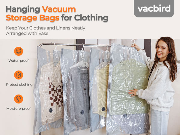 hanging vacuum storage bags for clothing