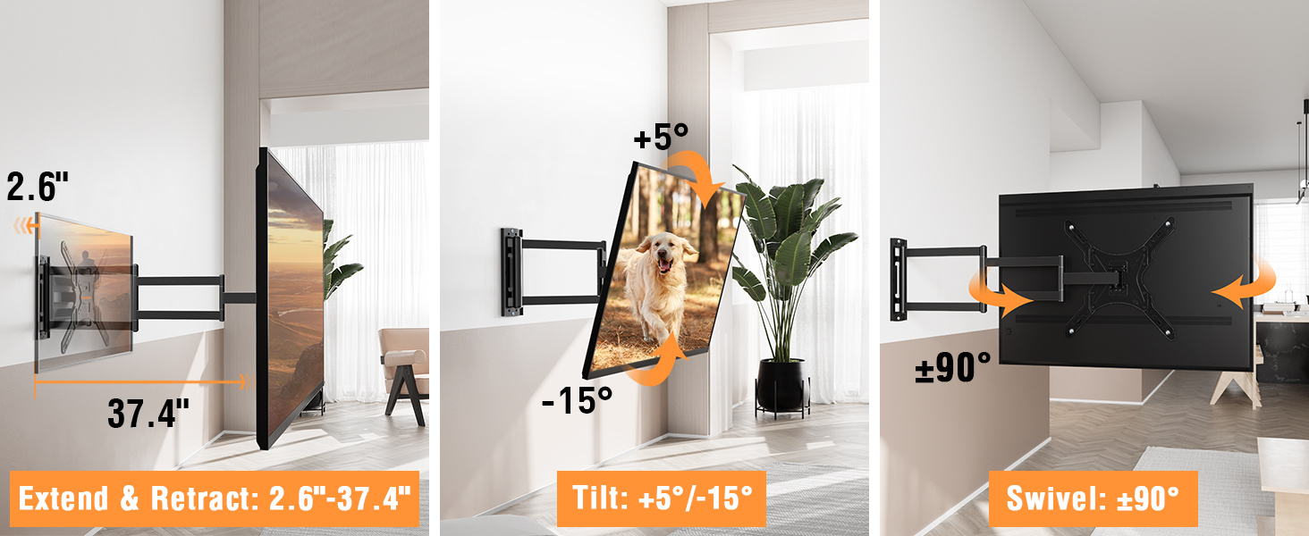 long arm tv wall mount