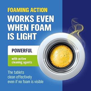 garbage disposal drain yellow foam action active cleaning agents