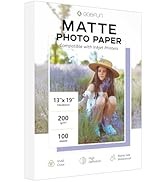 13x19 Matte Photo Paper, Goefun 200 GSM/54 LB Inkjet Photo Paper for Printer 100 sheets of Photo ...