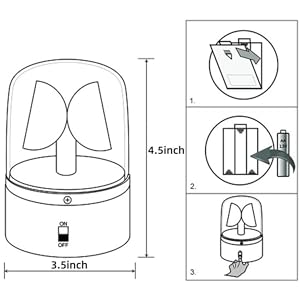Power requirement: 3x AA batteries(Not included) ? Size: about 3.5*3.5*4.5cm ?