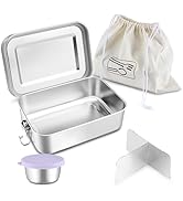 HaWare Lunch Box, 47oz (1400ml) Large Stainless Steel Bento Box with Condiment Container and Carr...