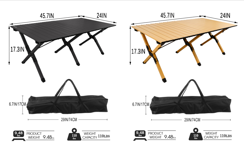Roll Up Table with Carrying Bag