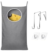 KEEPJOY Hanging Laundry Hamper Bag with 2 Different Types of Hooks, Size 20 x 30 Inch Door Laundr...