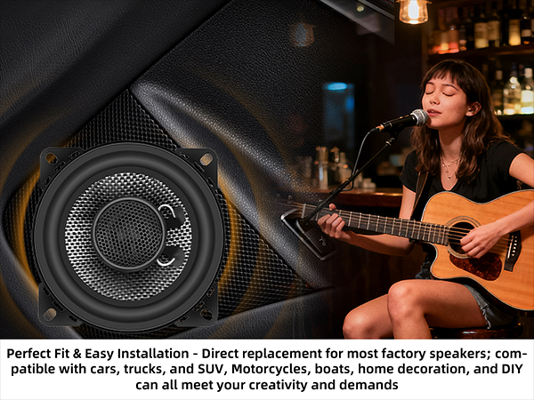 WDiYA 5.25-Inch Car Coaxial Speaker Carbon Fiber Cone Bowl 2-Way Full Frequency High Fidelity Audio